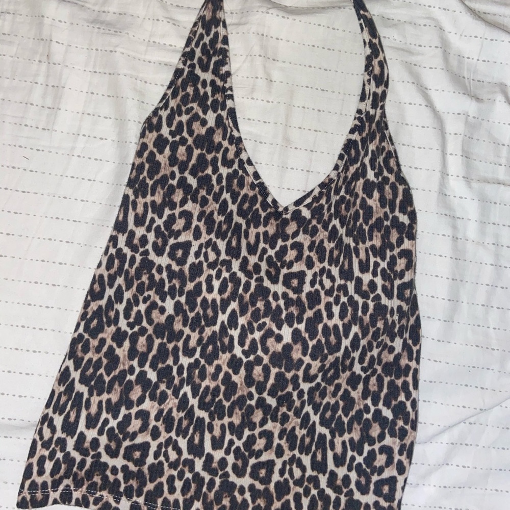 Leopard American eagle halter top